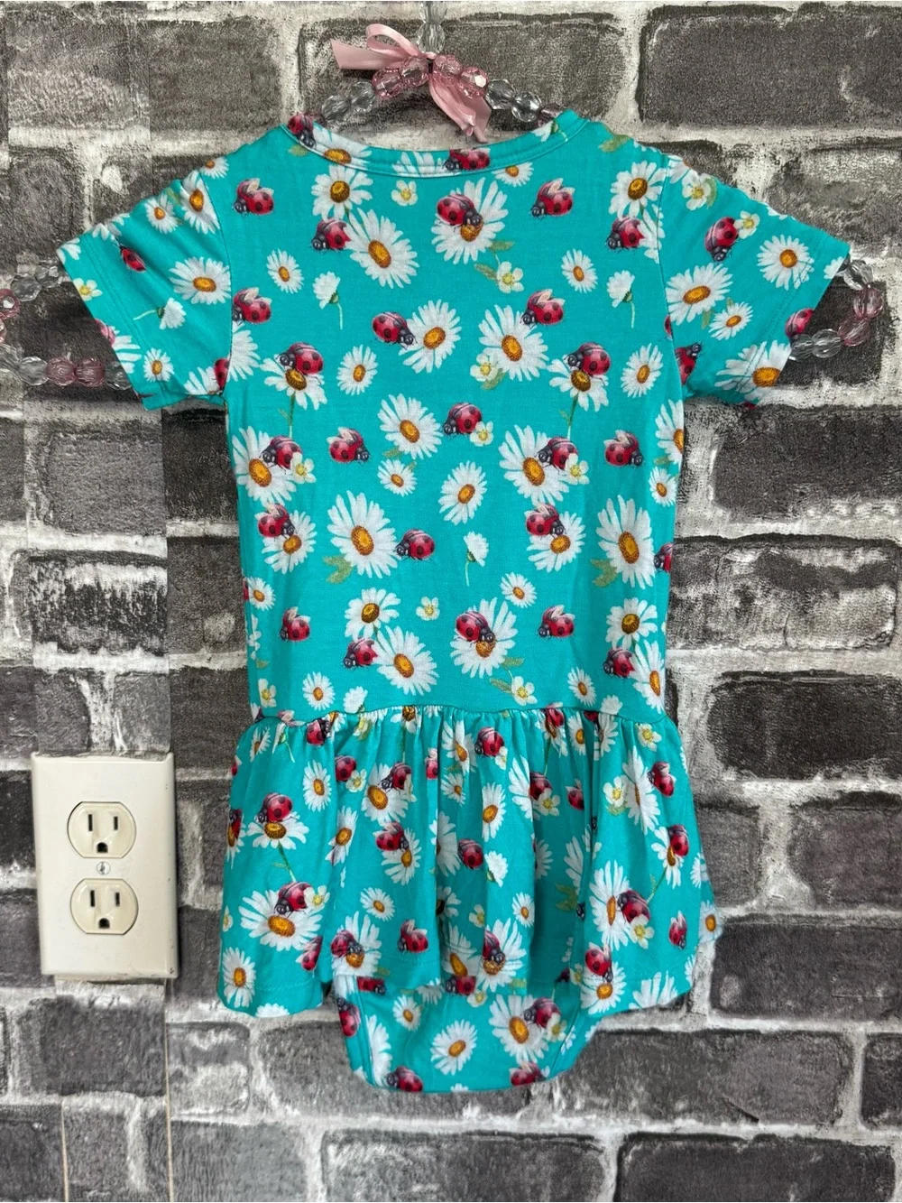 Posh Peanut Short Sleeve Basic Twirl Skirt Bodysuit Ladybug dress